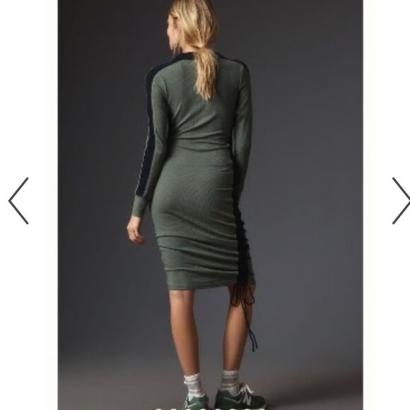 Anthropologie Daily Practice Long Sleeve Color block Polo Midi Dress - Picture 2 of 11